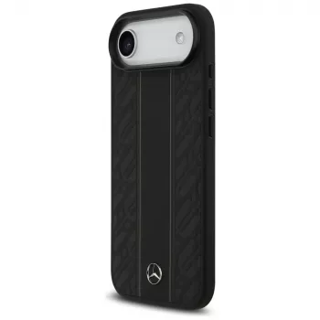Mercedes-Benz leren Laurel Leaves Stripes MagSafe-hoesje voor iPhone Air, zwart