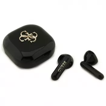 Guess 4G Metal Logo True Wireless Stereo Bluetooth-oordopjes met oplaadcase (zwart)