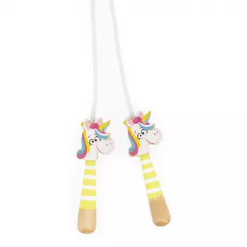 Janod Applepop eenhoorn springtouw met houten handgrepen 3+