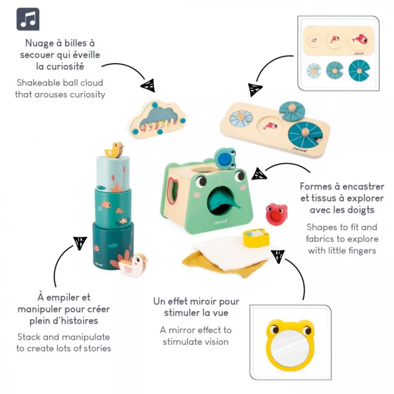 Janod Box 12 m+ educatief speelgoedset