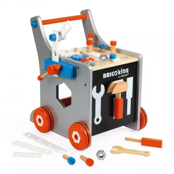 Janod Brico'Kids magnetische werkbank-trolley met gereedschap - 24 delen