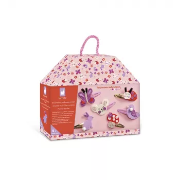 Janod creatieve knutselset glitter haarspelden tuin 5+ J09179