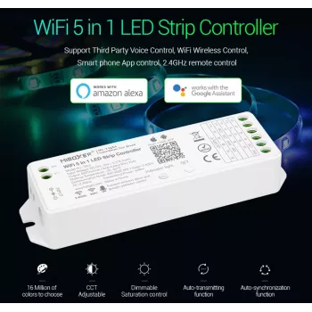 MIBOXER WL5 5in1 RGB+CCT LED-controller DC12-24V WiFi 2.4G Alexa