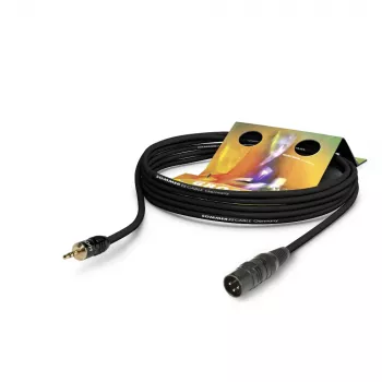 Sommer Cable Club Series MKII patch-/insertkabel, 2 x 0,34 mm², XLR-stekker 3-pol. naar 3,5-mm-stereo-minijackstekker, HICON, zwart, 1 m (CSDQ-0100-SW)