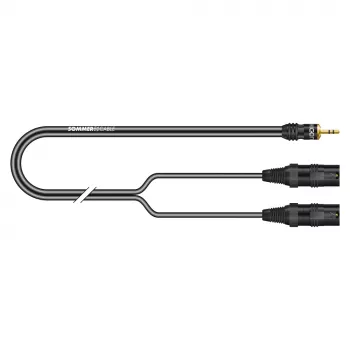 Sommer Cable SC-Onyx 2025 MKII stereo-splitkabel, 2 x 1 x 0,25 mm², 3,5-mm-stereo-miniklinkstekker naar 2x XLR-stekker 3-pol., HICON, zwart, 5 m (ON9V-0500-SW)