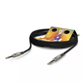 Sommer Cable Stage 22 Highflex patch-/insertkabel, 2 x 0,22 mm², 6,3-mm stereoklinkstekker naar 6,3-mm stereoklinkstekker, HICON, zwart, 1 m (SG2S-0100-SW)
