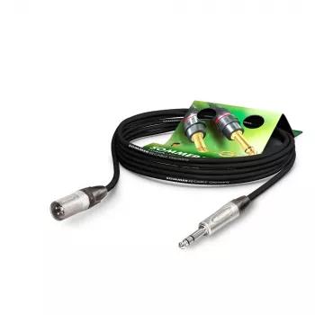 Sommer Cable Stage 22 Highflex microfoonkabel, 2 x 0,22 mm², XLR-stekker 3-pol. naar 6,3-mm-stereojackstekker, NEUTRIK, zwart, 2,5 m (SGN4-0250-SW)