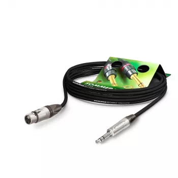 Sommer Cable Stage 22 Highflex microfoonkabel, 2 x 0,22 mm², XLR-bus 3-pol. naar 6,3-mm stereoklinkstekker, NEUTRIK, zwart, 5 m (SGN5-0500-SW)