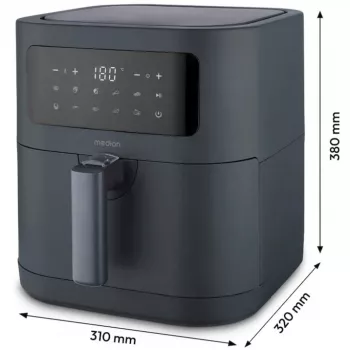 MEDION Life MD 11740 E40 XL heteluchtfriteuse, grijs, 2150 W, 5,2 L mand