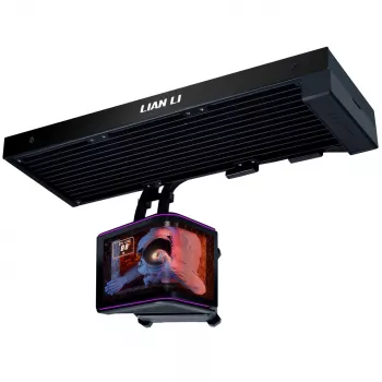 Lian Li HydroShift II OLED Curved 360 Fanless AiO liquid CPU cooler, 360 mm, OLED-display - zwart