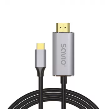 SAVIO USB-C naar HDMI 2.0b-kabel 1m zilver CL-170