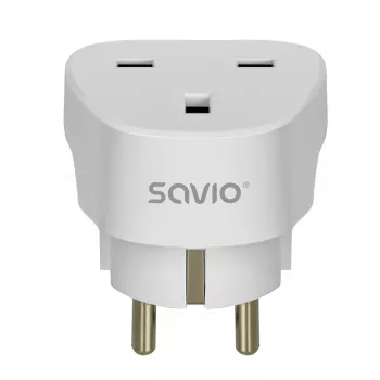 SAVIO reisadapter UK stopcontact - EU stekker wit