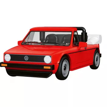 COBI 24660 Volkswagen Golf Cabriolet (1979-1993) bouwset, 1:35, rood