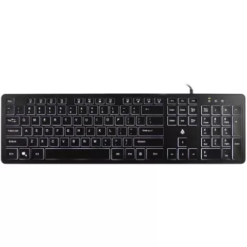 Accura Artesia ACC-K1408 Verlichte bedrade USB-membraantoetsenbord, Full-Size QWERTY, meerkleurige LED, Zwart