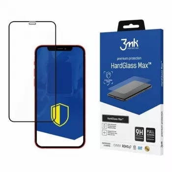 3MK HardGlass Max gehard glas schermbeschermer voor Apple iPhone 12 / 12 Pro - zwart