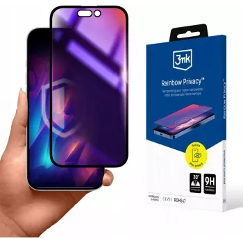 3MK Rainbow privacyscreenprotector voor Apple iPhone 15 - gehard glas