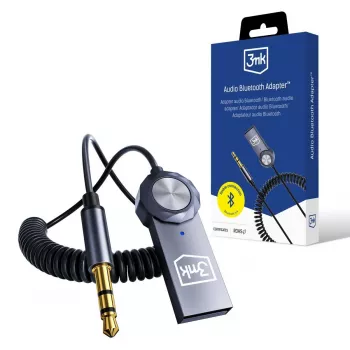 3mk Audio Bluetooth-adapter - Bluetooth 5.0-ontvanger met 3,5 mm AUX, USB-C, 10 u accu, zwart