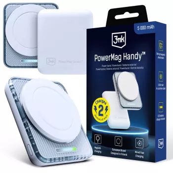 3mk PowerMag telefoon 5000 mAh 22.5W MagSafe wit
