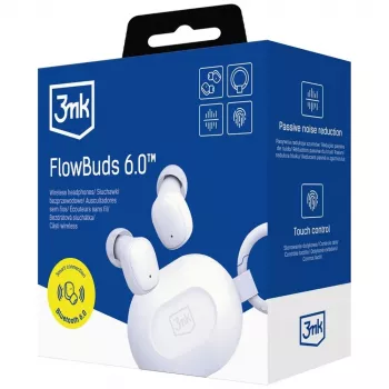 3MK FlowBuds 6.0 True Wireless Stereo Bluetooth 5.3 oordopjes wit