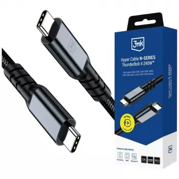 3MK PROTECTION Hyper Cable N-SERIES Thunderbolt 4 2m 48V/5A 40Gb/s 240W 8K60Hz zwart