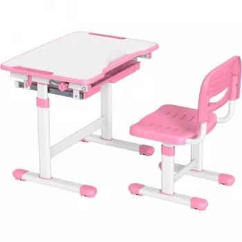 MOZOS DC-SET Verstelbaar bureau- en stoelset roze