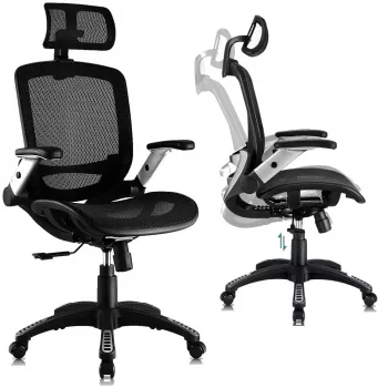 MOZOS ERGO-C Premium Ergonomische bureaustoel met mesh-rugleuning, zwart