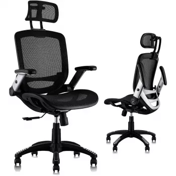 MOZOS ERGO-C Premium Ergonomische bureaustoel met mesh-rugleuning, zwart