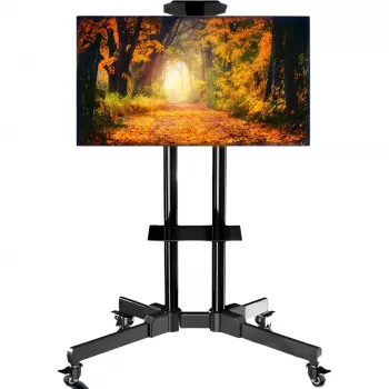 MOZOS 1500 mobiele tv-standaard voor 32-70 inch televisies en monitors, zwart