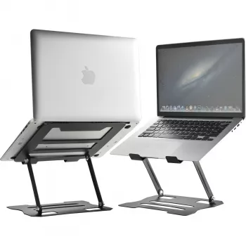 MOZOS N2-BK ergonomische laptopstandaard - zwart, in hoogte verstelbaar, opvouwbaar, aluminium