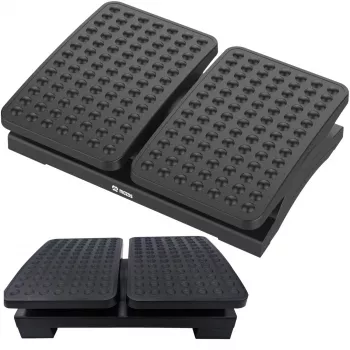 MOZOS FS8 Ergonomische voetensteun voor kantoor - in hoogte en helling verstelbaar, antislip-massageoppervlak, zwart