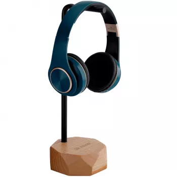 MOZOS HS-PRO-LIGHT Hoofdtelefoonstandaard van hout, essenhout en ijzer, 35 cm, lichtbruin