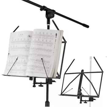 MOZOS MSH1 Bladmuziekhouder voor microfoonstandaard