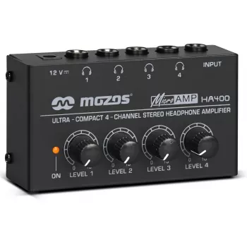MOZOS HA400 4-kanaals stereo hoofdtelefoonversterker