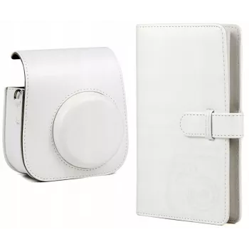 LOVEINSTANT 2-in-1 set: beschermhoes en fotoalbum voor Fujifilm Instax Mini 11 - wit