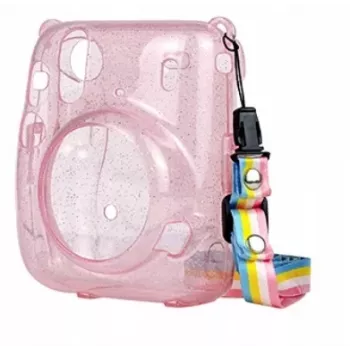 LOVEINSTANT protective case voor Fujifilm Instax Mini 11 - transparant pink met glitter