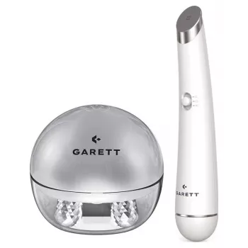 Garett Beauty Pretty Face + Glow Eye White - multifunctioneel gezichts- en oogverzorgingsapparaat met LED-therapie, reiniging, massage