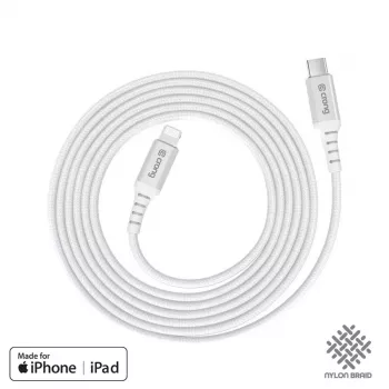 Crong Armor Link USB-C naar Lightning Fast Charging MFi-kabel 150cm wit