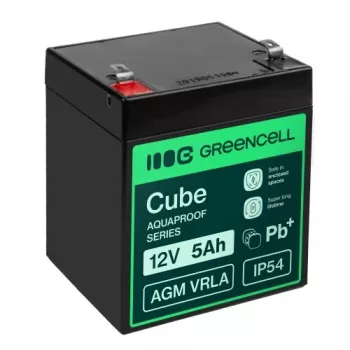 Greencell AGM VRLA 12V 5Ah batterij voor kassa, speelgoed, camera (91x70x102mm)