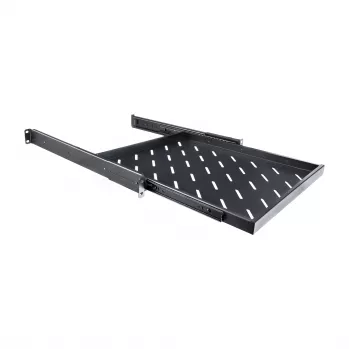 RACKTEL RL-P800W 1U 19-inch uitschuifbaar legbord voor 800 mm diepe kasten, 50 kg draagvermogen, zwart