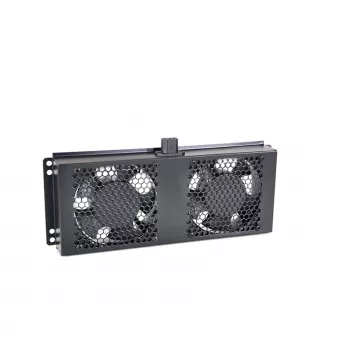 RACKTEL RL-WE602 1U 19-inch rackventilatorpaneel met 2 axiale ventilatoren, 230V AC, zwart
