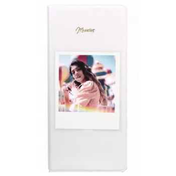 LOVEINSTANT fotoalbum voor 64 foto's, compatibel met Fuji Instax Wide, Square, Polaroid 600, SX-70, Now, i-Type - wit