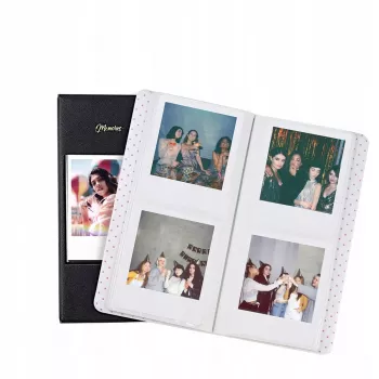 LOVEINSTANT fotoalbum voor 64 foto's, compatibel met Fuji Instax Wide, Square, Polaroid 600, SX-70, Now, i-Type - wit