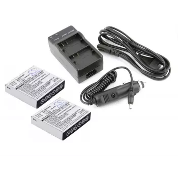 CAMERON SINO oplader + 2x AZ13-1 accu-kit voor Xiaomi Yi actioncamera