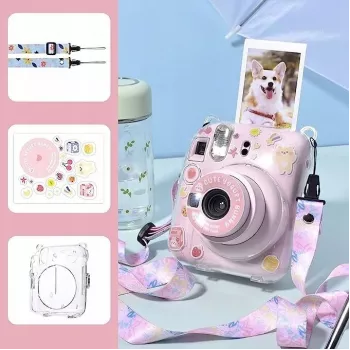 LOVEINSTANT hoesje voor Fujifilm Instax Mini 12 met stickers - Yogurt Rabbit