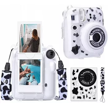 LOVEINSTANT Case voor Fujifilm Instax Mini 12 met stickers - koepatroon