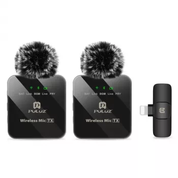 PULUZ PU647B 2x draadloze lavalier-microfoon voor iPhone Lightning