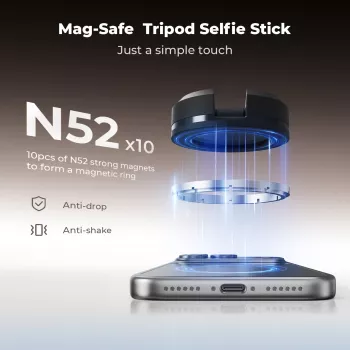 KF selfiestick statief 162 cm magnetisch MagSafe voor smartphone met afstandsbediening Kf09.139