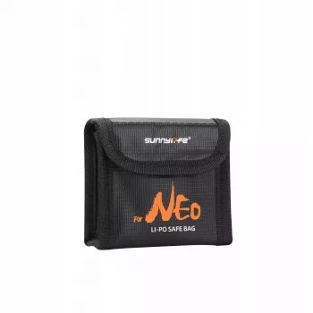 SUNNYLIFE brandveilige LiPo-accu opbergtas voor DJI Neo / Neo 2, geschikt voor 3 accu's, zwart