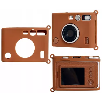LOVEINSTANT siliconen beschermhoes voor Fujifilm Instax Mini Evo - bruin