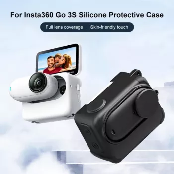 PULUZ siliconen beschermhoes met objectiefdop voor Insta360 GO 3 / GO 3S - zwart (PU772B)